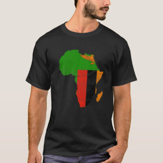 Zambia Flag Africa Continent Silhouette Gift for Z T Shirt