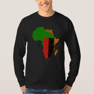 Zambia Flag Africa Continent Silhouette Gift for Z T Shirt