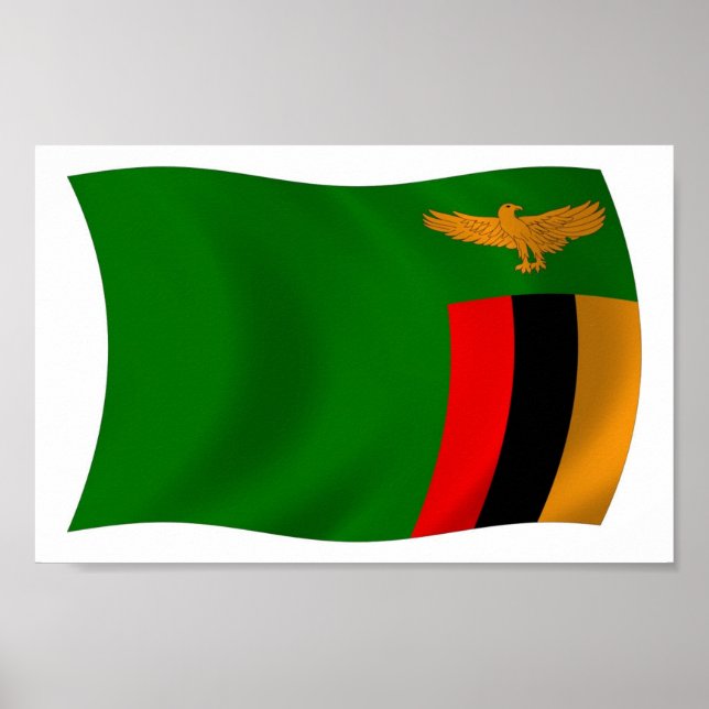 Zambia Flagga Affisch Tryck (Framsidan)