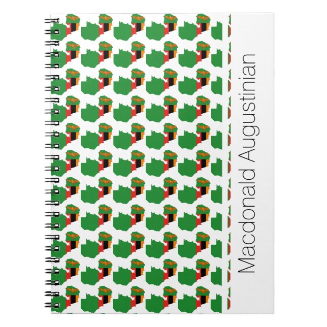 ZAMBIA FLAGGA Anpassningsbar Add Namn Notebook Jou Anteckningsbok (Framsidan)