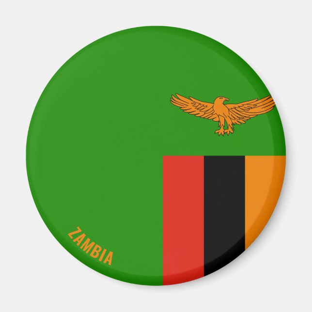 Zambia Flagga Charming Patriotic Magnet (Framsidan)