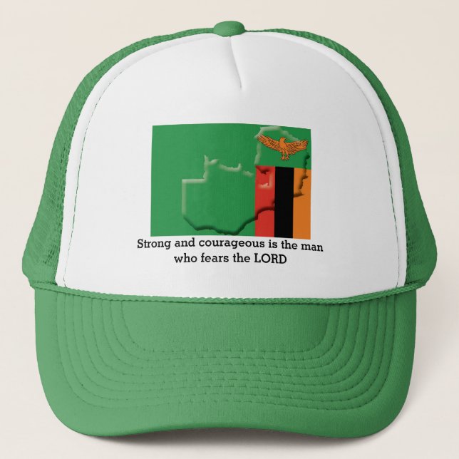 ZAMBIA FLAGGA Christian Scripture Personlig Keps (Framsida)