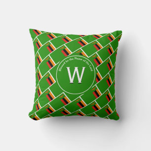 ZAMBIA FLAGGA Customized Monogram Scripture Zambia Kudde
