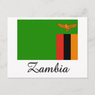 Zambia Flagga Design Vykort