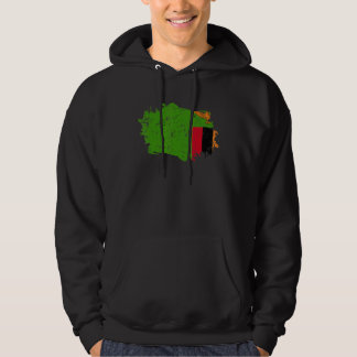 Zambia Flagga Grunge Land Flagga Zambia Hoodie