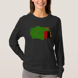 Zambia Flagga Grunge Land Flagga Zambia T Shirt