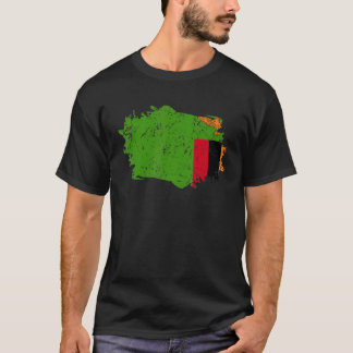 Zambia Flagga Grunge Land Flagga Zambia T Shirt