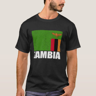 Zambia Flagga Grunge Vintage Souvenir Zambia T Shirt