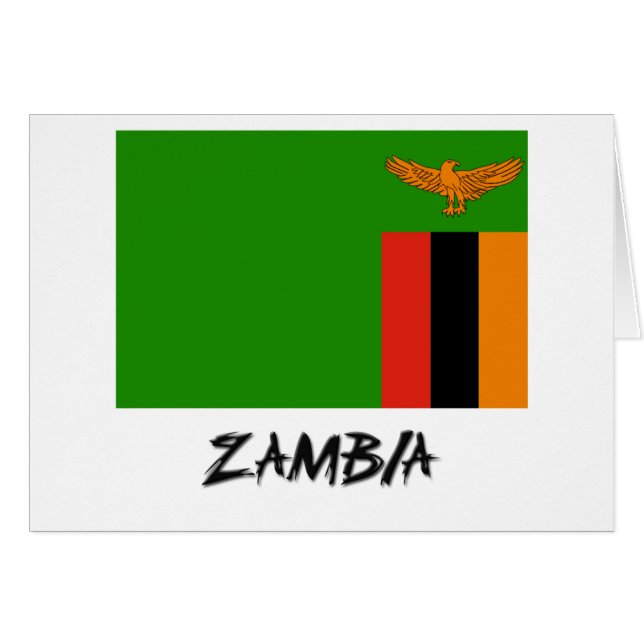 Zambia flagga hälsningskort (Framsidan Horizontal)