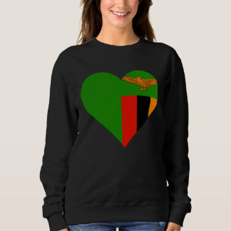 Zambia Flagga Hjärta Zambia  Kärlek Zambia T Shirt