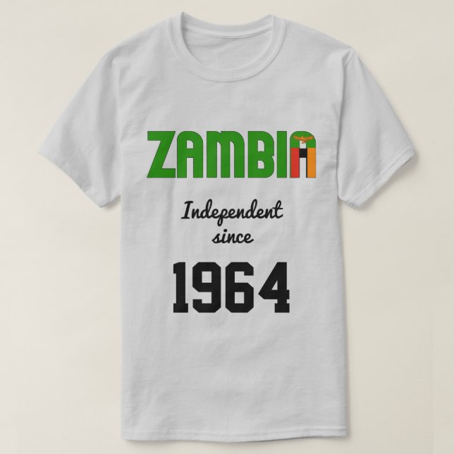Zambia Flagga Independence Firande T Shirt (Design framsida)