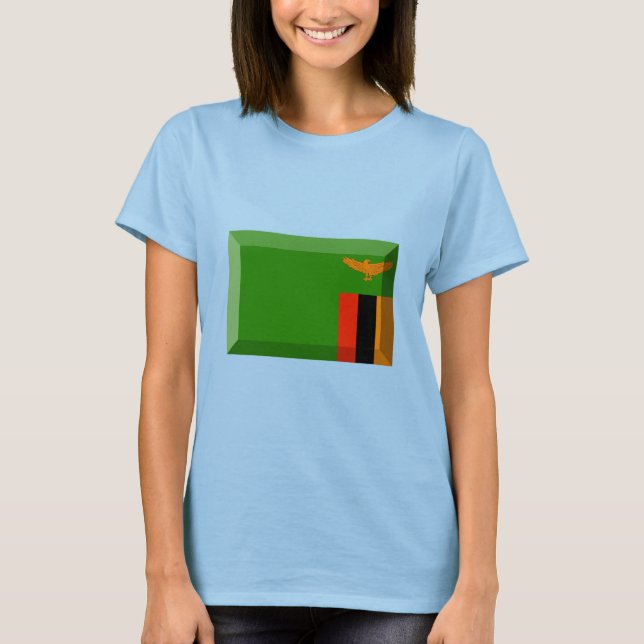 Zambia Flagga Jewel T-shirt (Framsida)