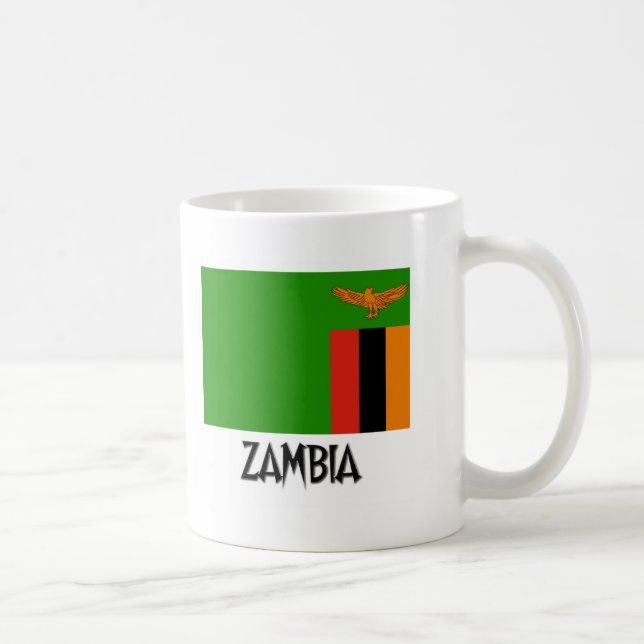 Zambia flagga kaffemugg (Höger)