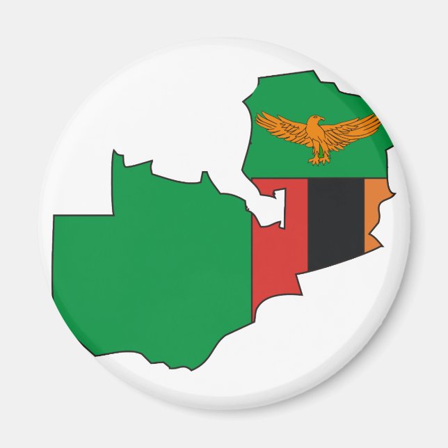 Zambia flagga karta magnet (Framsidan)
