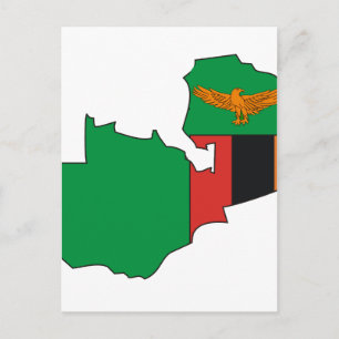 Zambia flagga karta vykort
