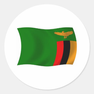 Zambia Flagga Klistermärke