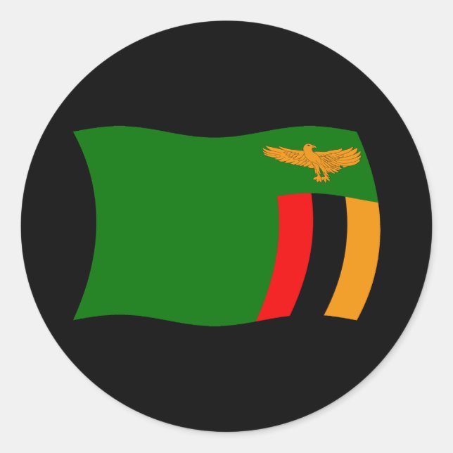 Zambia Flagga Klistermärke (Framsida)