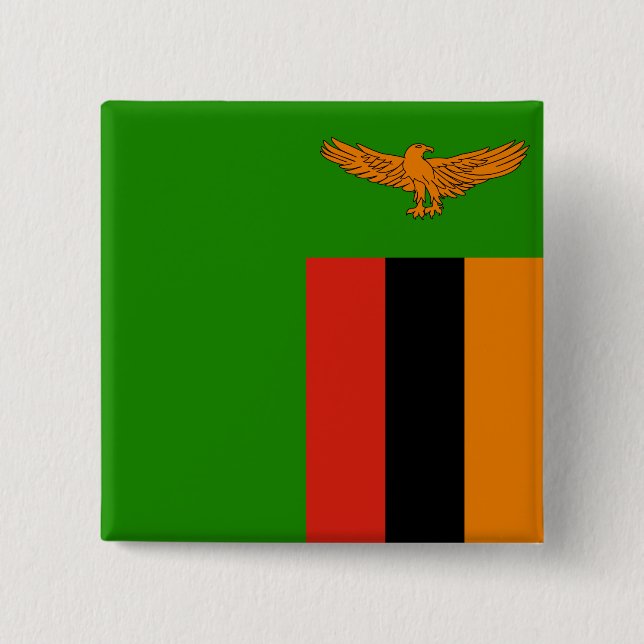 Zambia Flagga Knapp (Framsida)