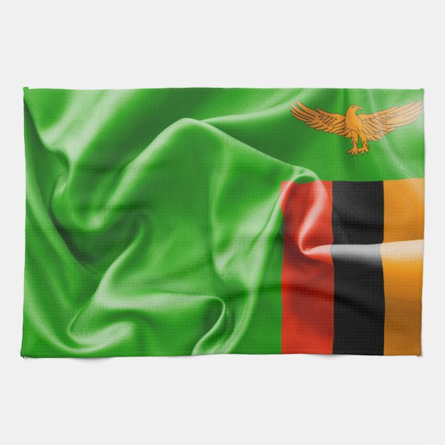 Zambia Flagga Köksduk Kökshandduk (Horisontell)