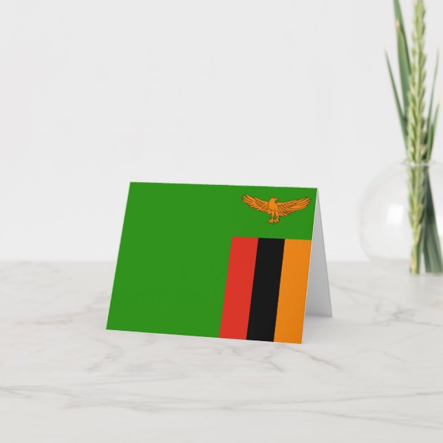 Zambia Flagga Kort (Framsida)