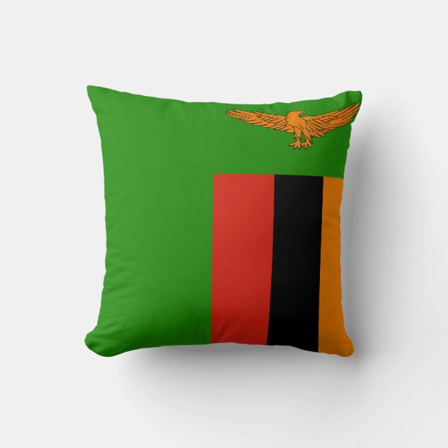 Zambia Flagga Kudde (Framsida)