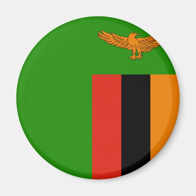 Zambia Flagga Magnet (Framsidan)