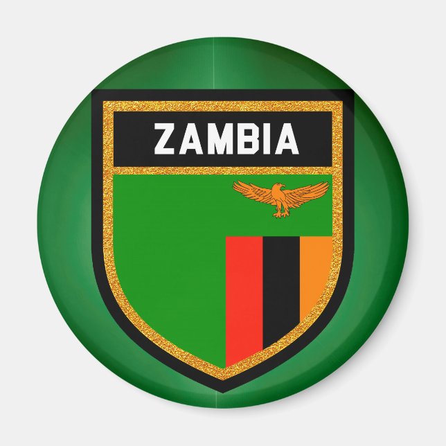 Zambia Flagga Magnet (Framsidan)
