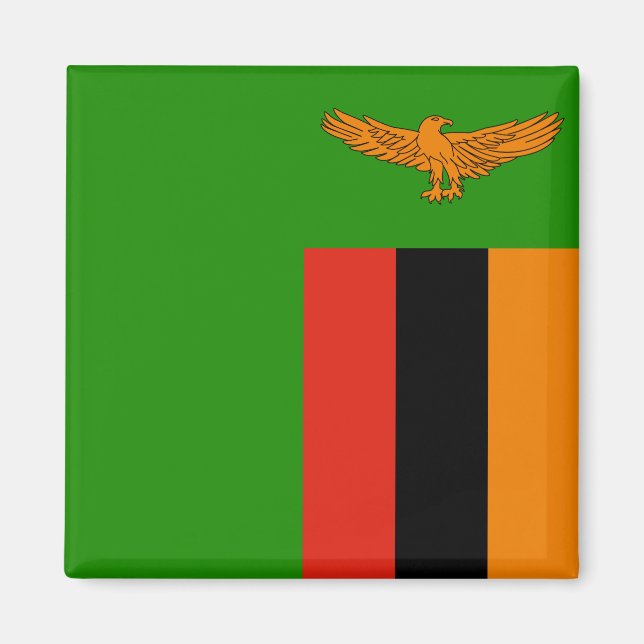 Zambia Flagga Magnet (Framsidan)