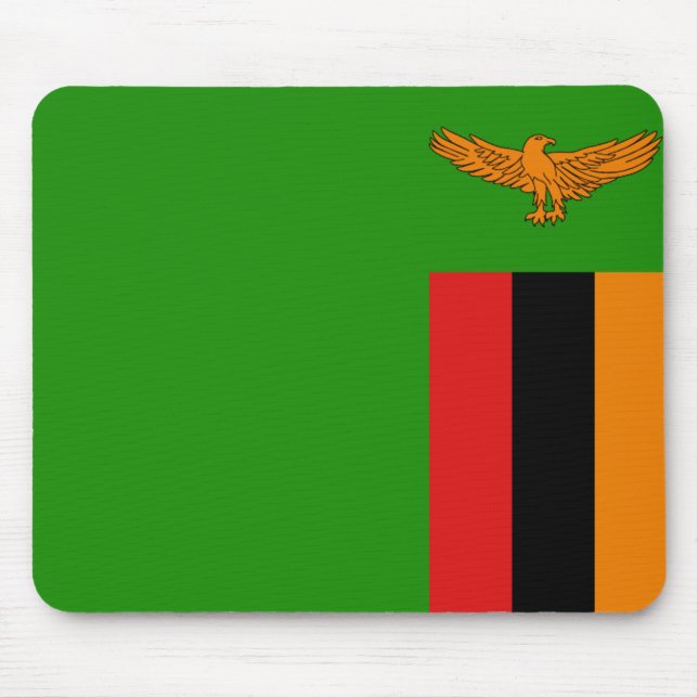 Zambia Flagga Mousepad Musmatta (Framsidan)