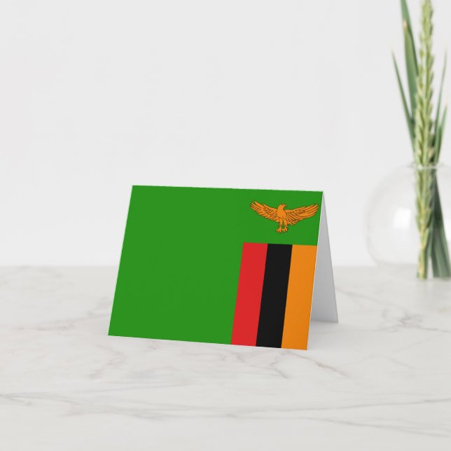 Zambia Flagga Notekard Kort (Framsida)
