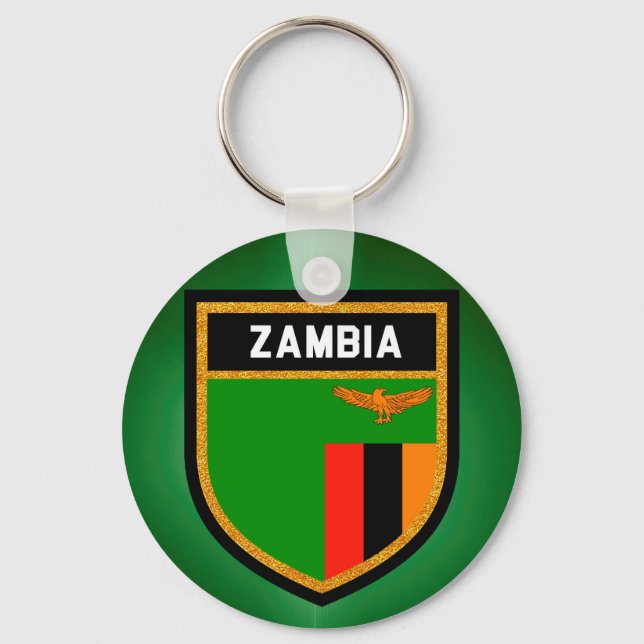 Zambia Flagga Nyckelring (Framsida)