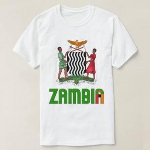 Zambia Flagga och Jacka av Arm Patriotic T Shirt