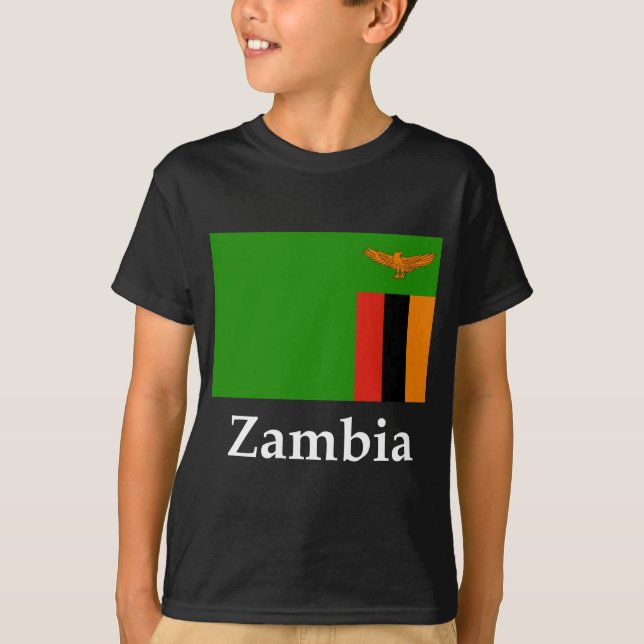 Zambia flagga och namn t-shirt (Framsida)