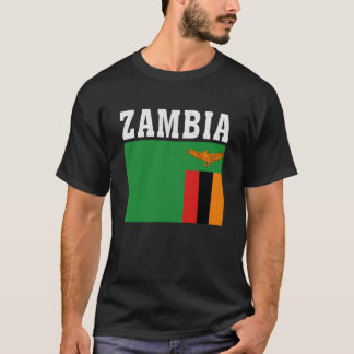 Zambia Flagga Patriotiska Nationella Rötter Souven T Shirt