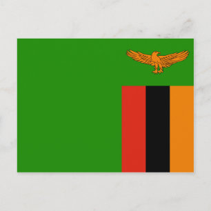 Zambia Flagga Postcard Vykort