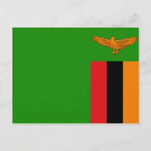 Zambia Flagga Postcard Vykort
