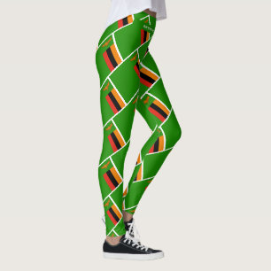 ZAMBIA FLAGGA Scripture SPRINGA DIN TÄVLING Person Leggings