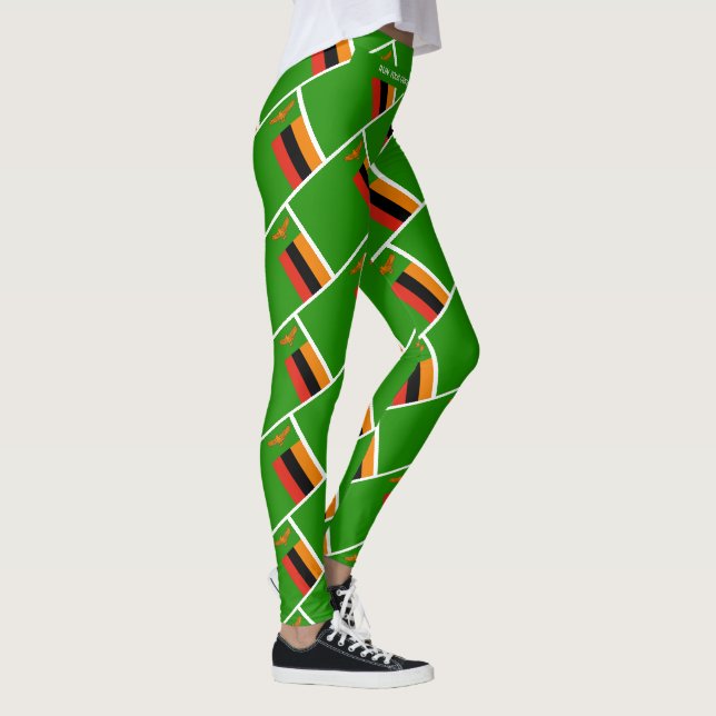 ZAMBIA FLAGGA Scripture SPRINGA DIN TÄVLING Person Leggings (Höger)