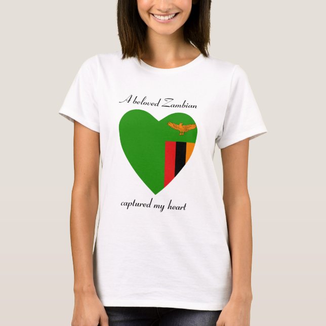 Zambia Flagga Sötnos T-Shirt (Framsida)