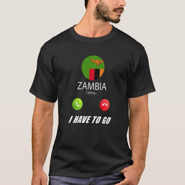 Zambia Flagga Souvenir Zambia ringer T Shirt (Framsida)