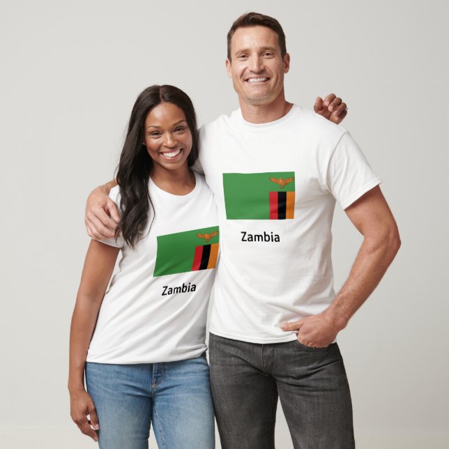 Zambia Flagga T Shirt (Unisex)