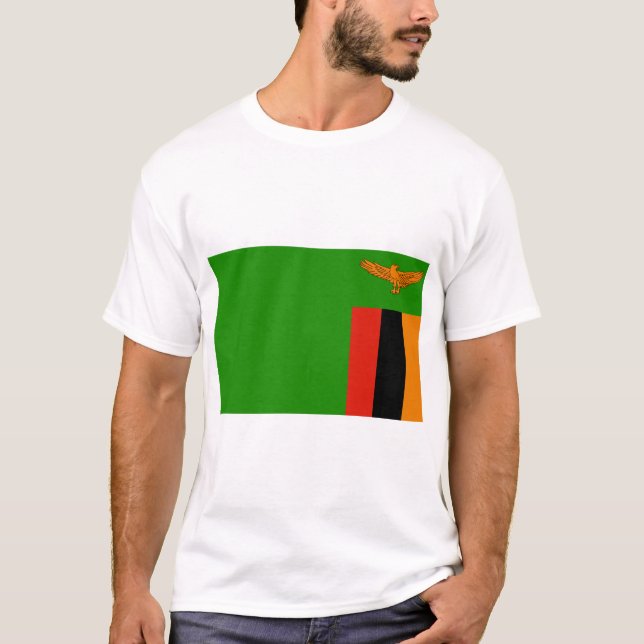 Zambia Flagga T Shirt (Framsida)
