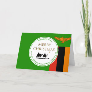 ZAMBIA FLAGGA Three Wise Manar Scripture Jul Helgkort