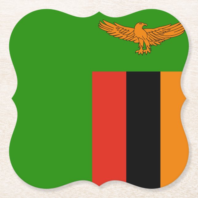 Zambia Flagga Underlägg Papper (Framsida)