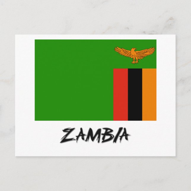 Zambia Flagga Vykort (Framsida)