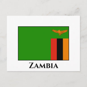 Zambia Flagga Vykort