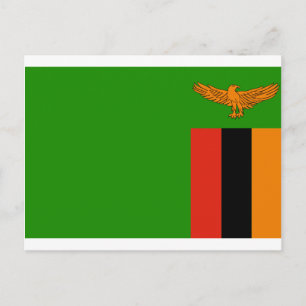 zambia flagga vykort