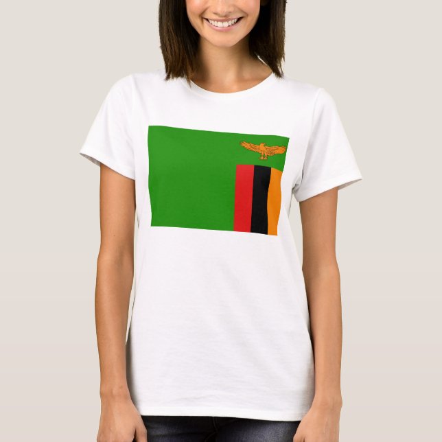 Zambia Flagga x Karta T-Shirt (Framsida)