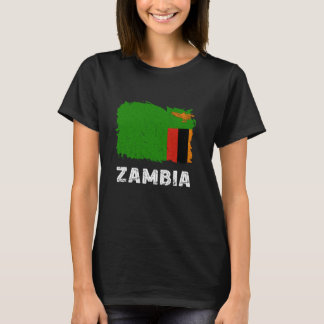 Zambia Flagga Zambiska Rötter Vintage Zambisk Stol T Shirt