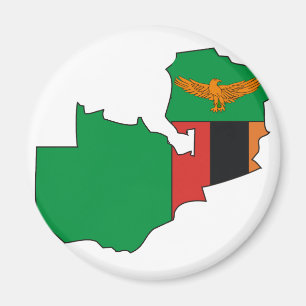 Zambia flaggakarta magnet